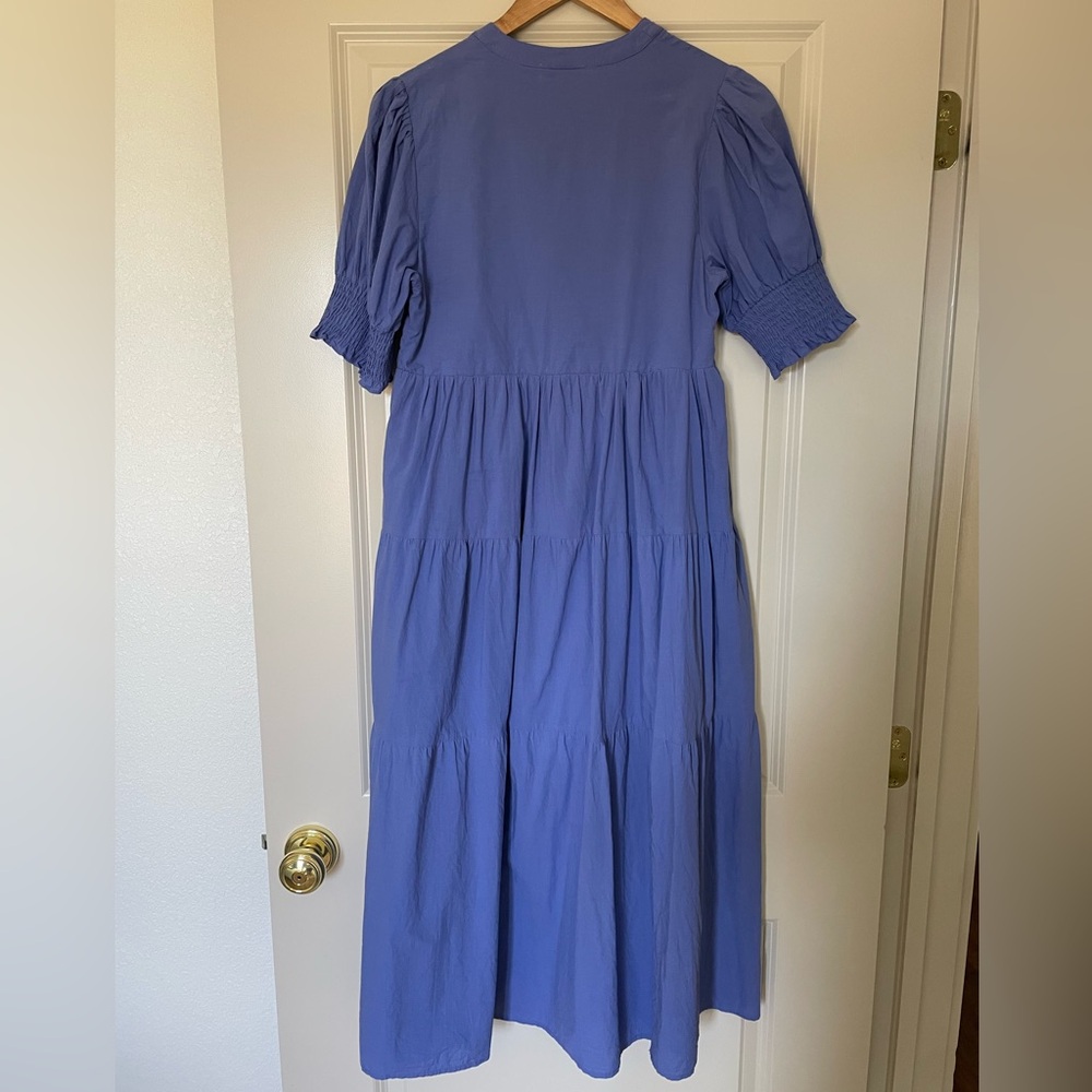 Piper & Scoot Blue Tiered Midi Dress - Picture 4 of 5